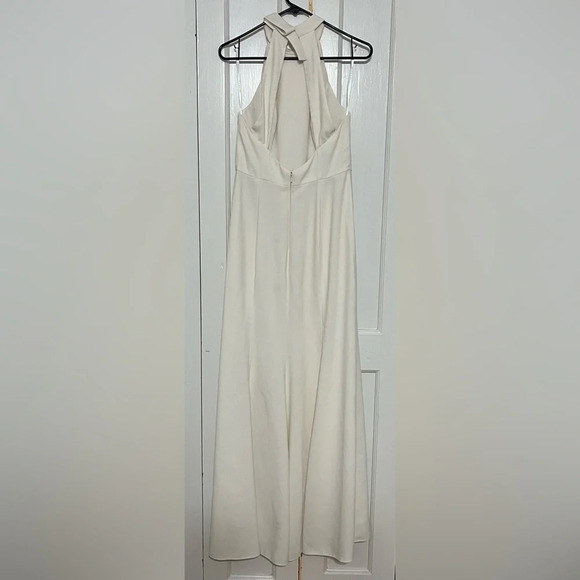 After Six Ivory Bow Neck Crepe Cutout Gown 6827 - Picture 5 of 7